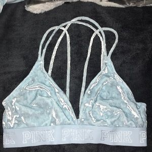 PINK crushed velvet bralette NWOT